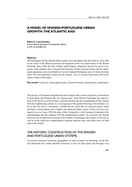 A Model of Spanish-Portuguese Urban Growth: the Atlantic Axis