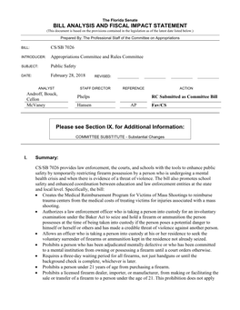 Bill Analysis and Fiscal Impact Statement