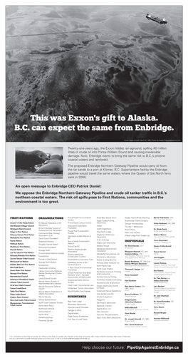 This Was Exxon's Gift to Alaska. B.C. Can Expect the Same from Enbridge
