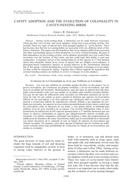 Cavity-Adoption and the Evolution of Coloniality