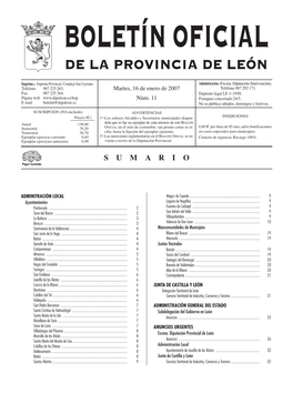 Boletín Oficial De La Provincia De León