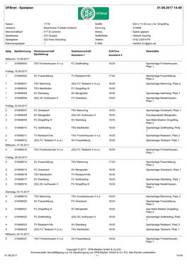 Spielplan 01.08.2017 14:49