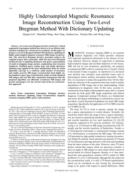 Highly Undersampled Magnetic Resonance Image Reconstruction