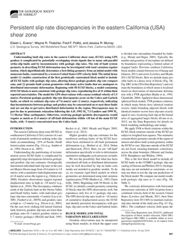 Persistent Slip Rate Discrepancies in the Eastern California (USA) Shear Zone