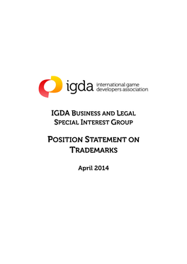 IGDA BL-SIG TM-Statement April-2014.Pdf