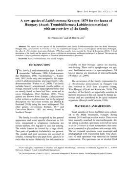 A New Species of Labidostomma Kramer, 1879 for the Fauna of Hungary (Acari: Trombidiformes: Labidostommatidae) with an Overview of the Family