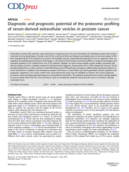 Diagnostic and Prognostic Potential of the Proteomic Profiling of Serum-Derived Extracellular Vesicles in Prostate Cancer