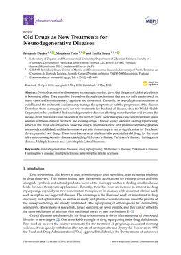 Old Drugs As New Treatments for Neurodegenerative Diseases