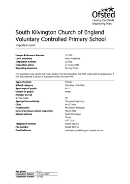 South Kilvington Church of England Voluntary Controlled Primary School Inspection Report