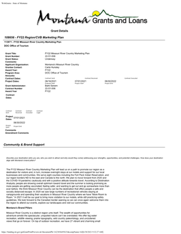 FY22 Region/CVB Marketing Plan 113971 - FY22 Missouri River Country Marketing Plan DOC Office of Tourism