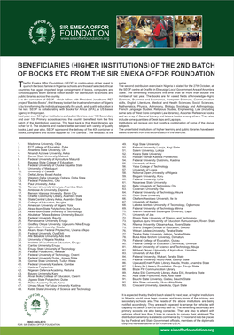 List of Beneficiaries