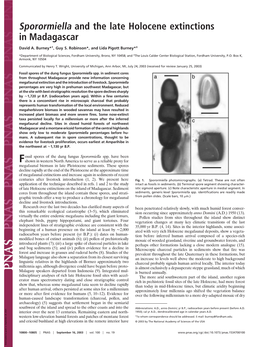 Sporormiella and the Late Holocene Extinctions in Madagascar