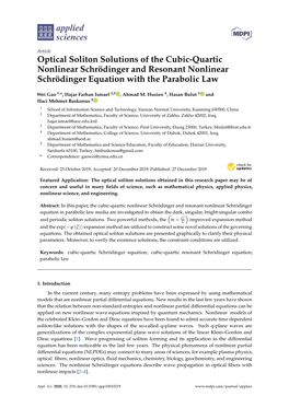 Optical Soliton Solutions of the Cubic-Quartic Nonlinear Schrödinger and Resonant Nonlinear Schrödinger Equation with the Parabolic Law