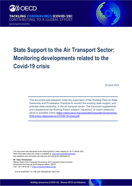 State Support to the Air Transport Sector: Monitoring Developments Related to the Covid-19 Crisis