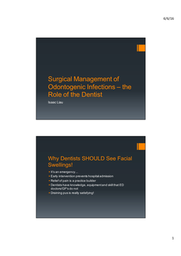 Management of Odontogenic Infections for The