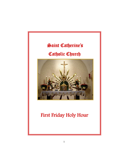 First Friday Holy Hour