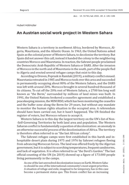 An Austrian Social Work Project in Western Sahara