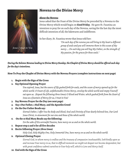 Novena to the Divine Mercy