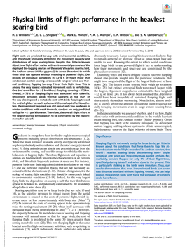 Physical Limits of Flight Performance in the Heaviest Soaring Bird