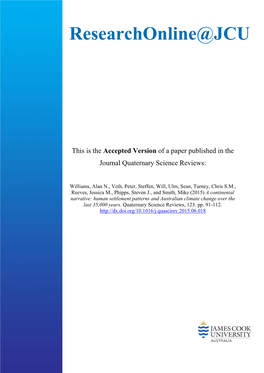 A Continental Narrative: Human Settlement Patterns and Australian Climate Change Over the Last 35,000 Years