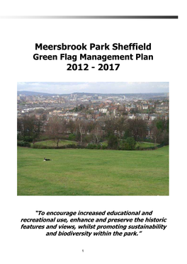 Meersbrook Park Sheffield Green Flag Management Plan 2012 – 2017