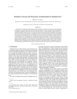 Boundary Currents and Watermass Transformation in Marginal Seas*