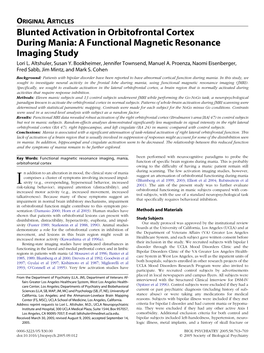 Blunted Activation in Orbitofrontal Cortex During Mania: a Functional Magnetic Resonance Imaging Study Lori L