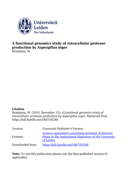 Chapter 1 Aspergillus As a Cell Factory for Protein Production