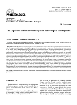 Protozoologica Special Issue: Marine Heterotrophic Protists Guest Editors: John R