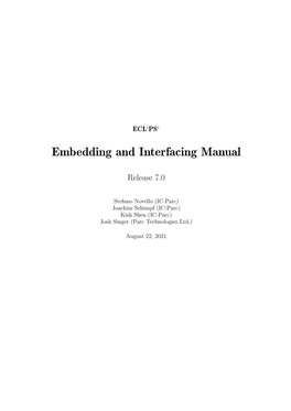 Embedding and Interfacing Manual