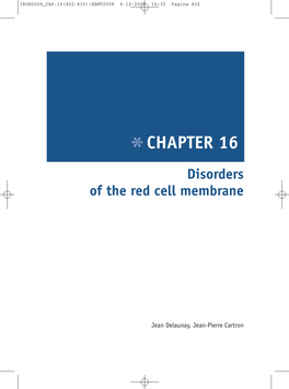 Disorders of the Red Cell Membrane