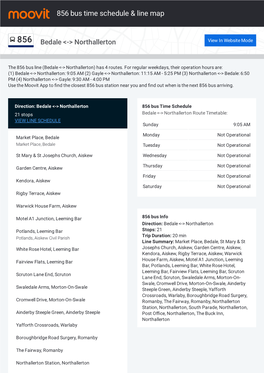 856 Bus Time Schedule & Line Route