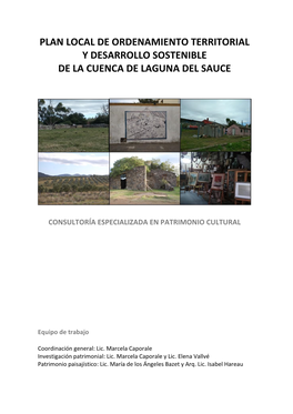 Plan Local De Ordenamiento Territorial Y Desarrollo Sostenible De La Cuenca De Laguna Del Sauce