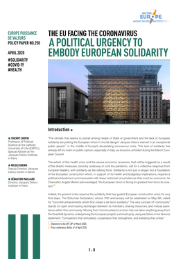 A Political Urgency to Embody European Solidarity