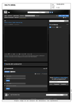 RAI.TV (WEB) Data 10-02-2015 Pagina Foglio 1 / 2