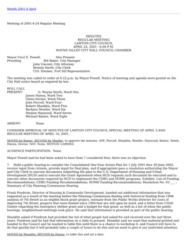 Meeting of 2001-4-24 Regular Meeting.Pdf