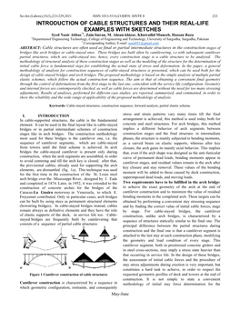 INTRODUCTION of CABLE STRUCTURES and THEIR REAL-LIFE EXAMPLES with SKETCHES Syed Nasir Abbas*1, Zain Imran, M