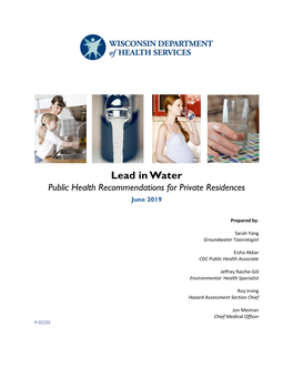 Lead in Water Public Health Recommendations for Private Residences June 2019