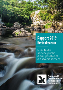 Rapport 2019 Régie Des Eaux Qualité Du Service Public D’Eau Potable Et D’Assainissement Stockage