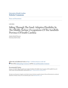 Adaptive Flexibility in the Middle Archaic Occupations of the Sandhills Province of South Carolina