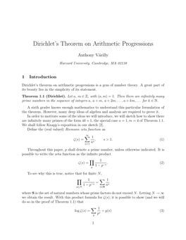 Dirichlet's Theorem on Arithmetic Progressions