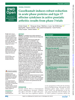 Guselkumab Induces Robust Reduction in Acute Phase Proteins and Type 17 Effector Cytokines in Active Psoriatic Arthritis: Results from Phase 3 Trials