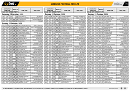 Weekend Football Results Weekend Football