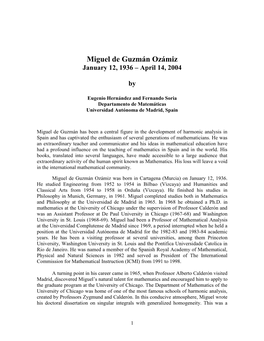 Miguel De Guzmán Ozámiz January 12, 1936 – April 14, 2004