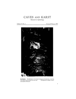 CAVES and KARST Research in Speleology