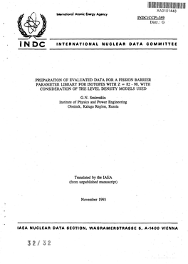 Preparation of Evaluated Data for a Fission Barrier Parameter Library for Isotopes with Z = 82 - 98, with Consideration of the Level Density Models Used