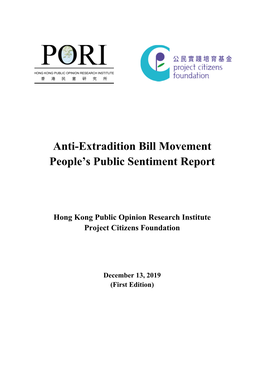 Anti-Extradition Bill Movement People's Public Sentiment Report