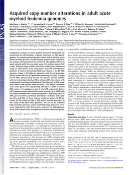 Acquired Copy Number Alterations in Adult Acute Myeloid Leukemia Genomes