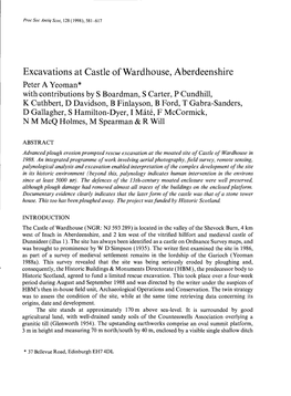 Excavations at Castle of Wardhouse, Aberdeenshire