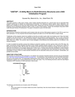 A Utility Macro to Build Directory Structures and a SAS Initialization Program